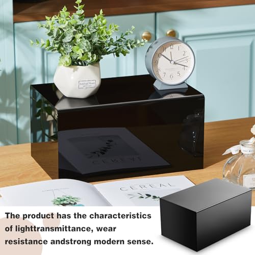 Chunful Black Acrylic Display Box Riser Trophy Base Acrylic Pedestal Stand Block Versatile Trophy Diorama Base and Storage for Photography Home Office Decor Showing (12" L X 7.75" W X 6" H) - size: 12" L X 7.75" W X 6" H