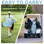 Luxury Womens Golf Bag, PU Leather Golf Stand Bag for Women/Ladies, 14-Way Full-Length Top Dividers, Ultra Lightweight, Large Pockets for Accessories - color: Powder Blue