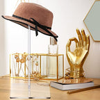 Yookeer 2 Set 12 Inch Clear Acrylic Hat Stands and Wig Display Rack Stands for Multiple Hats Display Tabletop Baseball Caps Watch Tabletop (Square Bottom) - color: 12 Inch in Height, style: Square Bottom