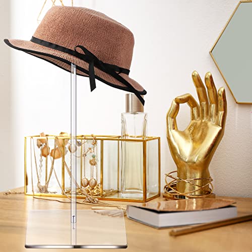 Yookeer 2 Set 12 Inch Clear Acrylic Hat Stands and Wig Display Rack Stands for Multiple Hats Display Tabletop Baseball Caps Watch Tabletop (Square Bottom) - color: 12 Inch in Height, style: Square Bottom