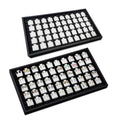 Ikee Design 2 Pcs Set Black Earring Display Tray with 50 Earring Cards Organizer, Jewelry Tray Display for Stud Earring Collection, 100pcs Earring Puffy Cards, 14 3/4W x 8 1/4D x 1H in, White, Black - color: Small Earring Card