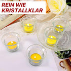 12 Pcs Clear Glass Tealight Candle Holders, Votive Candle Holders for Weddings, Parties, and Home Decor, 2.36" x 1.77" Small Glass Candle Holders for Centerpieces and Table Settings