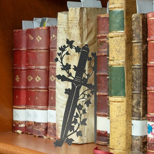 Dagger Bookshelf Decor – Fantasy Decor for Bookshelf and Desk, Ideal for Men's Desk Accessories, Gifts for Books Lovers-Black Iron Vein - color: Black Iron Vein