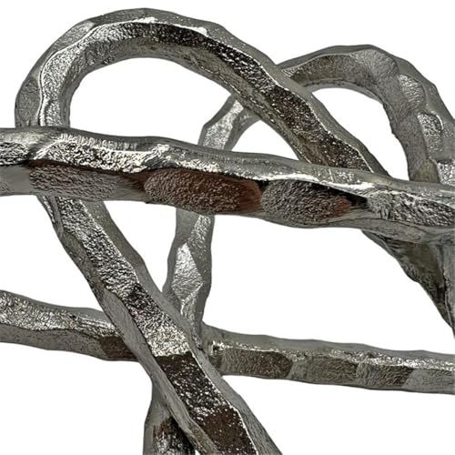 Pemberly Row 8" Wide Handmade Aluminum Decorative Abstract Sculpture, Nickel Finish, Contemporary Lightweight Design for Living Room, Bedroom, Office Decor - color: Nickel