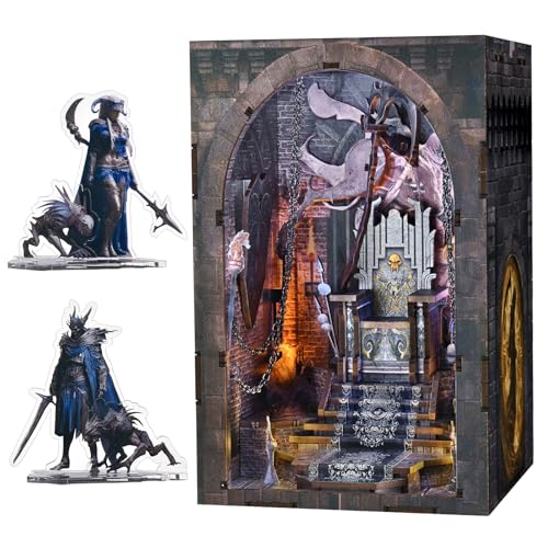 CCCDF Book Nook Kit - DIY Miniature House Dollhouse Kit, Tiny House Booknook Bookshelf for Adults and Teens, Gifts for Family Friends (Throne of Bones) - style: Throne of Bones