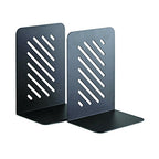 STEELMASTER Heavy Duty 8-Inch Slotted Bookends, 1 Pair, Black (24490004) - color: Black, size: 8-Inch Pair
