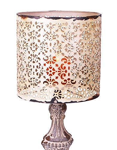 Metal Vintage Look Candle Holder Candle Lamp (Beige)