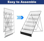 6 Tier Wire Countertop Racks,18" Wide Metal Book Display Rack Magazine Rack with Sign Channel,Foldable Retail Vendor Booth Display Stand for Greeting Card,Brochure,Art Print,CD,Craft,Comic