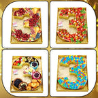 SiliFine 12" Charcuterie Number Shaped Mache with Clear Lid Fillable Sweets Serving Trays Paper Mache Cupcake Candy Box for 2025 Graduation Party Graduation Celebration(Gold,Number 3) - color: Gold, style: Number 3