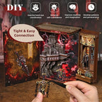 CCCDF Book Nook Kit - DIY Miniature House Kit for Adults, Teens, Dollhouse Magic Booknook Tiny House Bookshelf Decor, Gifts for Family, Friends (Sword of Fire) - style: Sword of Fire