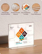 NIUBEE Acrylic Sign Holder 8.5x11 Inches 3 Pack Horizontal, T Shape Double Sided Clear Frames, Plastic Paper Flyer Display Holder, Document Menu Table Stand for Office, Store -Landscape - size: 8.5 x 11 Inches Horizontal