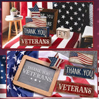 CroBlissful 4 Pcs Memorial Day Decorations Patriotic 4th of July Tabletop Decorations Red White Blue Table Centerpieces Star Sign for Office Tiered Tray Home Shelf 250th Anniversary - style: Star
