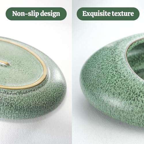 Flower Frog Vase Kit, Ikebana Flower Arrangement Ceramic Water Drop Flower Pot Flower Frog Flower Arrangement Vase Kit (Green Small Size) - color: Green Small Size