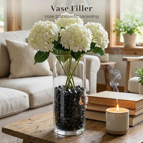DomeStar 550PCS Small Black Vase Fillers, Acrylic Fake Ice Rocks Gems Crystals Diamonds Table Centerpiece Aquarium Tank Table Scatter DIY Crafts (0.4 * 0.6) - color: Black
