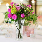 CS Crystal Vase 12-inch high, Water Ripple Design, for Flowers & Decor. Lovely Nice Shiny Piece. Perfect as a Gift, Suitable for All Occasions. - style: Water Ripple Design