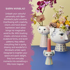 Bjørn Wiinblad Eva Candleholder | Hand-Painted Glazed Ceramic | Rose Pink | 3.7 in