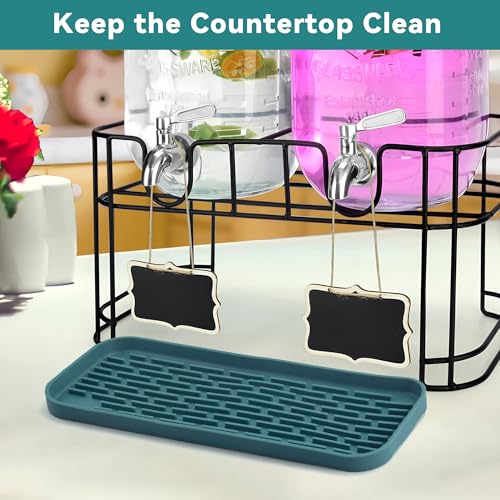 Drip Tray for Drink Dispenser, 1 Pack Blue Non-slip Drip Pan for DD&HAPP Glass Drink Dispenser - color: Blue 1 Pack