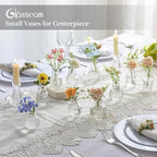 Glasseam Small Bud Vases for Centerpieces: 20PCS Mini Clear Glass Vase Set for Flowers Decor Wedding Party Baby Shower Dining - 2.7" Tiny Table Decorations Centerpiece