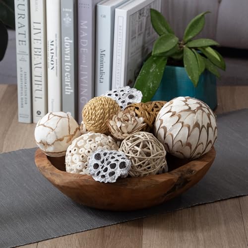 ANDALUCA Large Decorative Vase Filler Bag with Orbs, Balls (Beige) - color: Beige