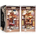 Cutefun DIY Book Nook Kit Kyoto Snow Whisper – Japanese Snow Scene 3D Wooden Puzzle Miniature Dollhouse Kit with LED Light, Bookshelf Insert Decor, Creative Gift for Adults, Teens & Book Lovers - style: Kyoto Snow Whisper