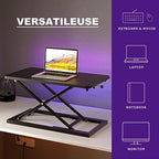 Decoholic Single 24 inch Scissors Lift Keyboard and Mouse Riser, Height Adjustable Standing Desk Converter for Ergonomic Sit Stand Workstations，suitable to hold large/small items (24inch, Black)