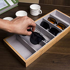 Natural bamboo Glasses Eyeglass Eyewear Sun glasses Sunglasses Box Storage Case Tray Display Showcase Organizer Box - color: Grey