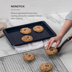 KitchenAid 9x13in Nonstick Aluminized Steel Baking Sheet, Ink Blue - color: Ink Blue, size: 9 x 13 Inch