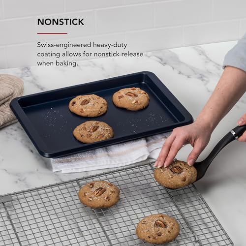KitchenAid 9x13in Nonstick Aluminized Steel Baking Sheet, Ink Blue - color: Ink Blue, size: 9 x 13 Inch