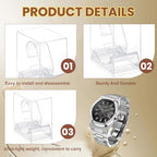 erioctry 2 Pack Watch Display stand Case Clear Plastic Single Watch Holder Box Storage Organizer for Jewelry Collection