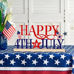 COCHIE Metal Happy 4th of July Sign, Red Blue and White Decorations for Home, Office, Shelf, Mantel, Indoor, Fouth of July Decoration, Patriotic Star Decor (Independence Day) - style: Independence Day