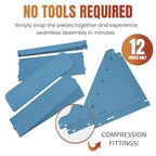 Wooden Portable Retail Table Display Stand Countertop 3 Step Riser Craft Shows, Farmers Markets Tradeshows |No Hardware Assembly Flat Pack Soap Display CBD Jewelry Spices Cups Tumblers Coasters - color: Blue