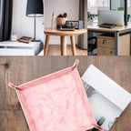 siduater Valet Tray Desktop Storage Organizer – Vegan Leather Catchall Bedside Vanity Tray Nightstand Caddy Holder for Remote Controller, Watch, Keys, Phone, Wallet, Coin, Jewelry, Marble Pink - color: Marble Pink