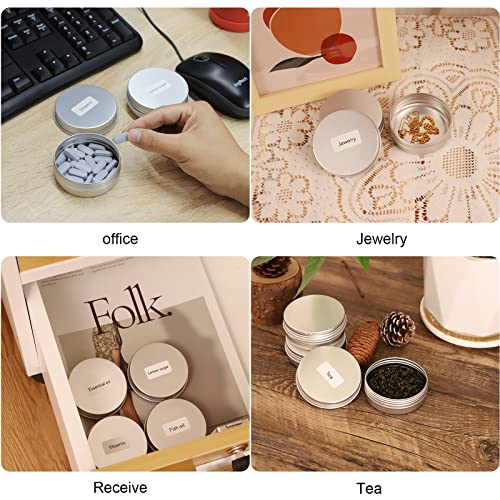 OBKJJ 48 Pcs Aluminum Round Cans with Lid, 2 Oz Metal Tins Food Candle Containers with Screw Tops for Crafts, Food Storage, DIY (Silver) - color: Silver