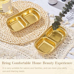 Teenyyou 4 Pcs DIY Esthetician Bowls Face Mask Tray Esthetician Supplies Stainless Steel Compartment Serving Tray Women Skincare Products for Spa Salon Aesthetician Beauty, Nail Art(Gold,Small) - color: Gold, size: Small