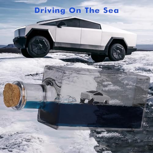 Honsheng Unsinkable Truck Pickup Car Toy Model Acrylic Paperweight Desk Decorations Liquid Wave Cruise Ship Fluid Drift Bottle Boat in a Box Toys - size: Large
