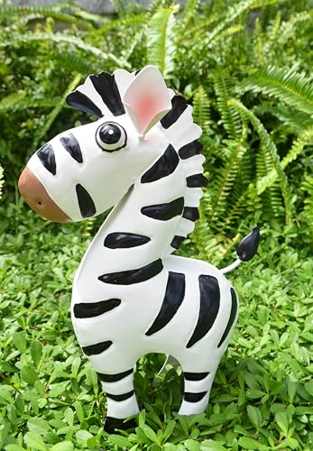 GIFTME 5 Metal Zebra Figurine Garden Outdoor Sculptures Decor,Cartoon Zebra Statues Home Decor for Women,Family - style: Zebra