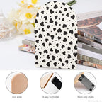 Wooden Bookends 2 Pcs,Black Hearts and Cute Dots Heavy Duty Office Book Ends Anti Slip Book Shelf Holder with Metal Base Decorative Book Stands - color: Black Hearts and Cute Dots