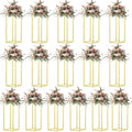 23.6inch 16 pcs Column Vases Gold Centerpieces for Table Metal Flower Stand Wedding Centerpieces Party - size: 23.62 Inches - 16 pcs