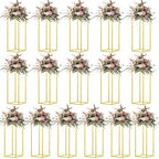23.6inch 16 pcs Column Vases Gold Centerpieces for Table Metal Flower Stand Wedding Centerpieces Party - size: 23.62 Inches - 16 pcs