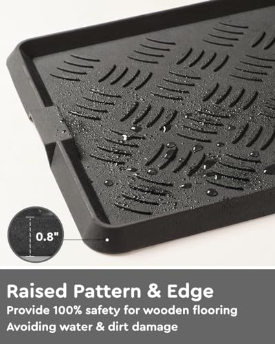 tchdio Extra Large Boot Tray Rubber Boot Tray, Non Slip Shoe Tray for Entryway, Multipurpose Boot Mat Tray, Durable Entryway Mud Mat Tray for Front Door Mat, 16x47.5 Inches - size: 16"x47.5"