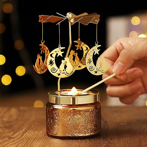 Mothers Day Gifts for Mom Wife Daughter Sister, Birthday Gifts for Women, Unique Cat Gift for Friends Women, Rotatable Scented Candles Gift for Mothers Day Anniversary Christmas (Moon and Cat) - size: Moon and Cat