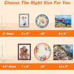Dooiclear 5 Pack Acrylic Display Stand, Plate Stand for Display, Clear Easel Stand, Display Holder for Card, Frame, Picture, Magazine, Book, CD, Phone (Large/ 4.5 Inch)