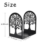 Black Book Ends, Metal Bookends for Shelves Decorative, Tree Stopper for Heavy Books,Ends to Hold Books for Home Office, The Shape of Life Trees（6.5" X 4.7 "X 3.5"） - size: tree of life
