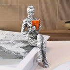Pulp Reading Women Figurine, Reading Statues for Home Decor, Thinker Statue Decor Modern Figurines Abstract Sculpture for Home Decoration Living Room Office Bookshelf Shelf Table (B) - style: B