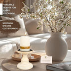 Hosley's Set of 2 White Wood Pillar Holders - 5" High. Ideal Gift for Weddings, Special Occasion, Spa, Aromatherapy Settings, Candle Gardens W1 - color: White
