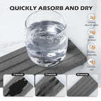 4PCS Fast Drying Diatomite Stone Soap Tray for Bathroom and Kitchen, Vanity Tray, Water Absorbing Coaster - color: Dark Gray 4stripes