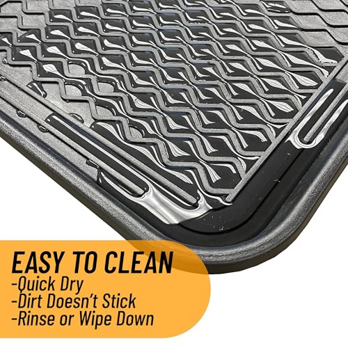 Ottomanson 15" x 30" Multi-Purpose Boot Tray – Waterproof Shoe & Pet Feeding Spill Tray, Litter Box & Pee Pad Holder, Painting & Planting Mat, 1.2" Raised Edge Floor Protection - color: A Black, size: Tray - 15" x 30"
