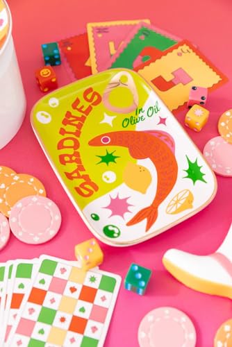 ban.do Novelty Trinket Tray, Ceramic Jewelry Dish, Small Decorative Tray for Keys or Decor, Cute Catchall Tray, Sardines
