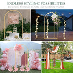 WellSign Balloon Arch Stand,7.2FT, 6.6FT, 6FT Set of 3 Metal Gold Wedding Backdrop Arch Stand Kit for Valentine Baby Shower Engagement Party Event Decoration Garden Floral Balloon Arch with Base - size: 7.2F+6.6FT+6FT
