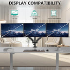 WALI Triple Monitor Mount, 3 Monitor Desk Mount for Screens 13-33 Inch, Multiple Monitors Stand with Tilt, Swivel, Rotation, Mounting Holes 75/100 mm, Black - size: 13"-33", style: Triple Arms